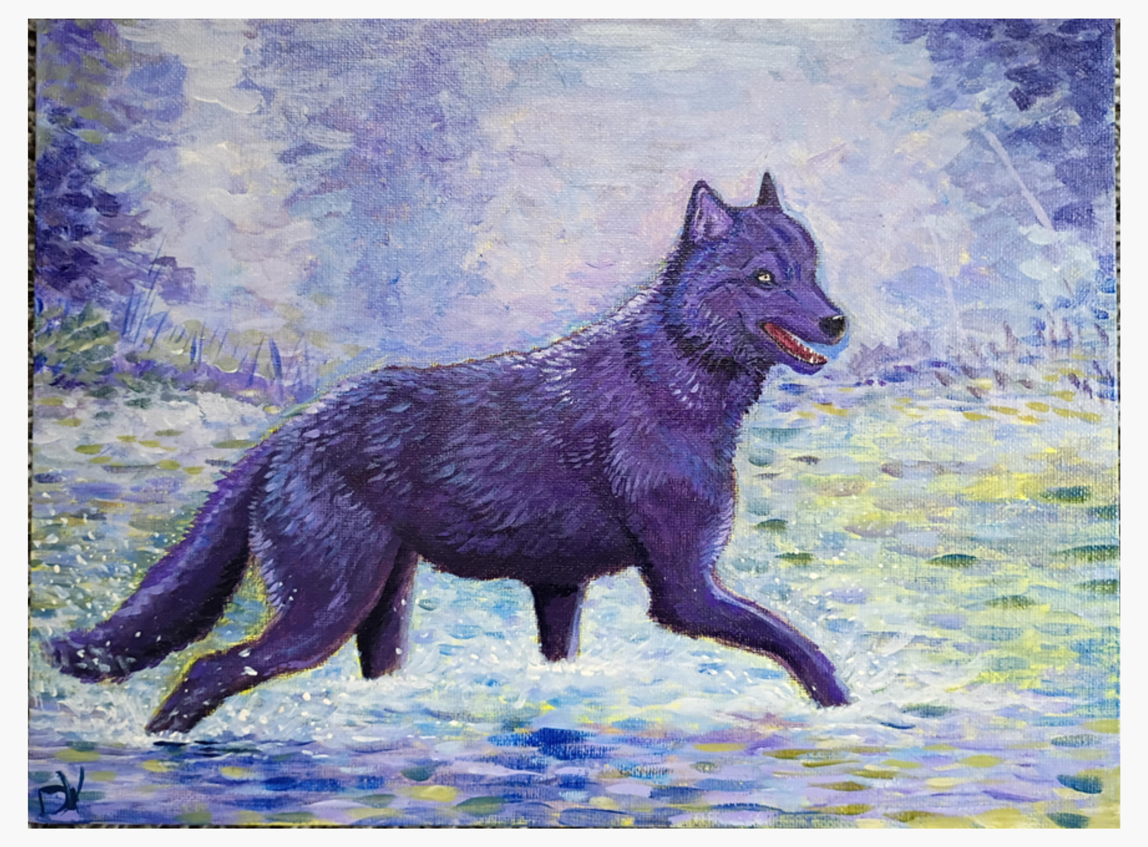 Wolve Study, Acryl on Canvas, 12x18 in, 2026. Wolve Study.