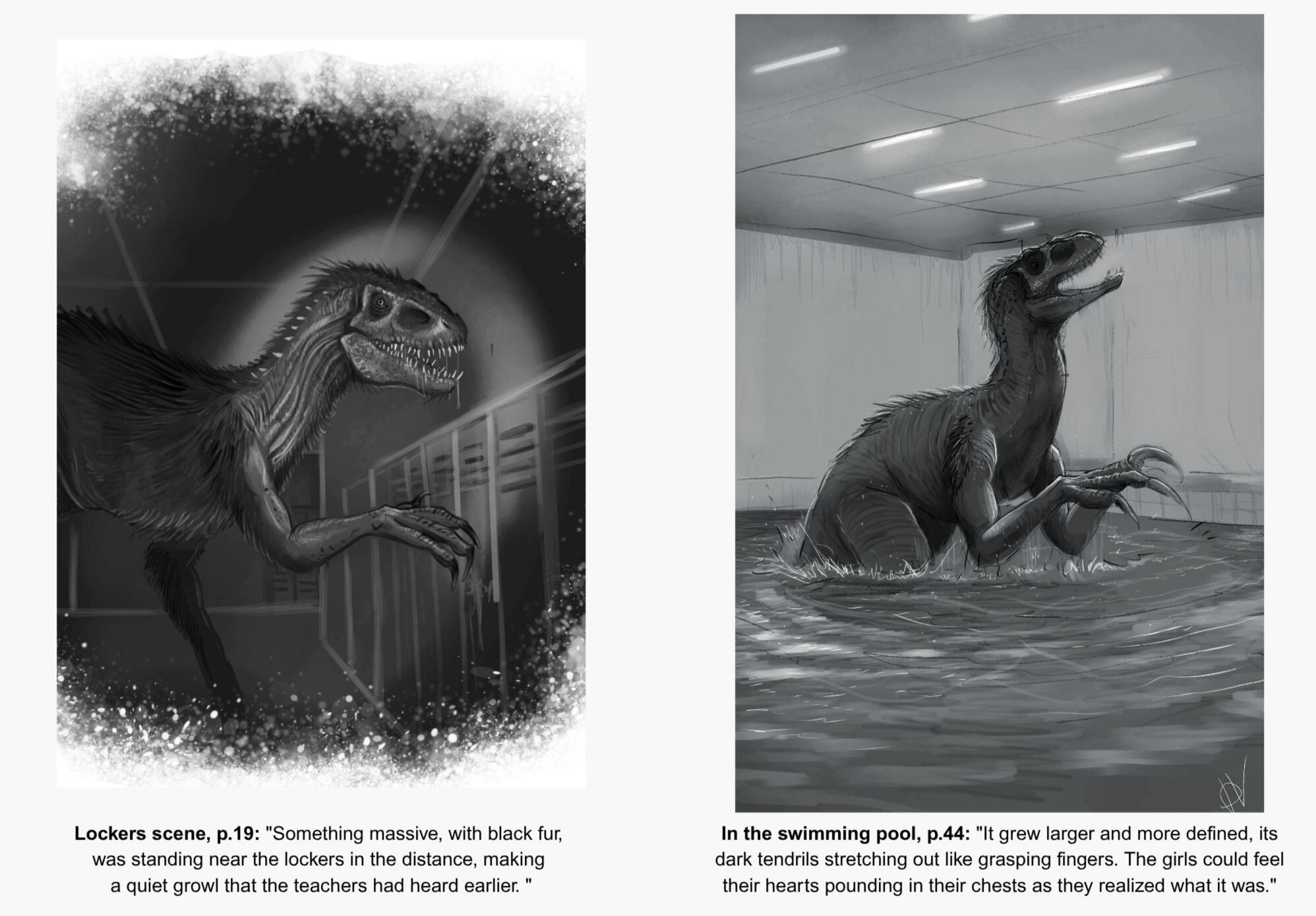 Illustrations to the Where the Dark Is Hungry: Digital (Krita, XP-Pen), 2026